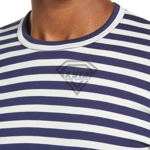 Camiseta de Manga Larga a Rayas Bretonas Personalizada para Hombre, Camiseta Náutica de Algodón con Cuello Redondo, Fabricante de Ropa a Rayas para Hombre - Product Image 5