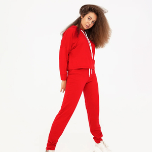 Best Selling Oversized Women's Tracksuits with Loose Drop Shoulder Custom Logo Casual Winter Wear Trouser - Product Image 3