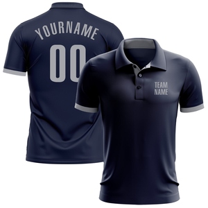 Vente en gros directe OMMIZ INDUSTRY Polo de golf personnalisé gris marine haute performance - Product Image 1
