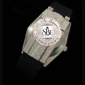 Reloj de Lujo con Diamantes, 42 mm, Redondo, Automático, Analógico, Números Romanos, Correa de Acero Inoxidable, Cierre Desplegable, Unisex - Product Image 4