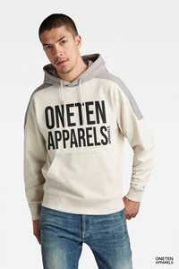 ONETEN APPARELS Sweat-shirt à capuche pour homme, coupe classique, en coton French Terry, manches raglan, streetwear décontracté, pull-over avec logo frontal - Product Image 1