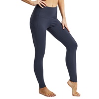 Leggings de Yoga de Cintura Alta y Largo Completo con Bolsillos, Sin Costuras, Elásticos en Cuatro Direcciones, Color Sólido, Pantalones para Mujer