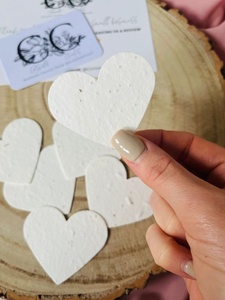 Export Quality 2x3 Inches Handmade Paper Heart Shapes Eco-Friendly Birthday Thank You Cards for Bakery Packaging Cosmetic <b>Gift</b> - Product Image 2