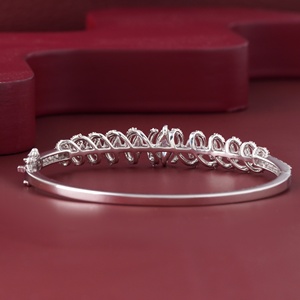 14K <b>Solid</b> Yellow Rose White <b>Gold</b> Pave 2.69 CT Marquise Round Lab Grown Diamond <b>Bangle</b> Bracelet IGI Certified Natural Diamond - Product Image 4