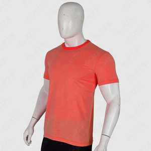 T-shirt en tricot à manches courtes pour homme, couleur unie, col rond, coupe classique, style décontracté, rouge - Product Image 2