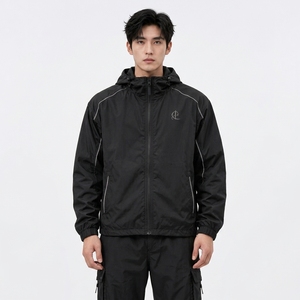 Lightweight Winter <b>Windbreaker</b> Jacket Men Waterproof Reversible <b>Beach</b> Running Custom 2026 Factory Hooded Canvas Breathable Front - Product Image 1