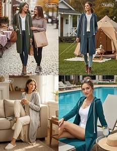 Sudadera con Capucha Larga y Bolsillos con Cierre para Mujer, Estilo Casual, Marca GRACE KARIN - Product Image 4