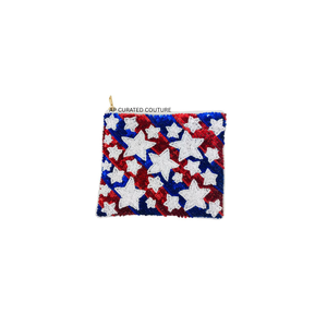 Porte-monnaie brodés et perlés faits main pour le 4 juillet, avec fermeture éclair et doublure en coton - Design patriotique de haute qualité - Product Image 2