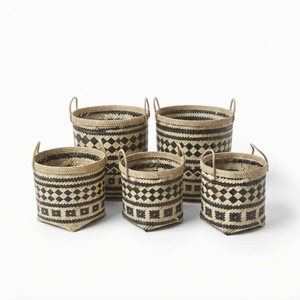Sustainable <b>Bamboo</b> <b>Basket</b> Natural Handwoven Storage Organizer <b>Basket</b> Eco Friendly For Home Decoration Cheap Wholesale - Product Image 3