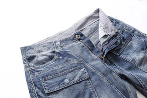Shorts en jean cargo décontractés pour hommes, coupe ample, multi-poches, délavés, style streetwear décontracté pour l'extérieur - Product Image 5