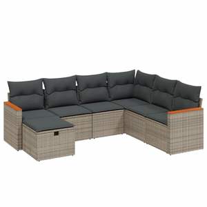 Conjunto de Sofás Modulares Grandes de Ratán PE Gris para Jardín, Colección Premium de Muebles Modulares para Exteriores - Product Image 2