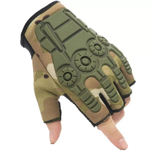 Gants tactiques en cuir de haute qualité, demi-doigts, été, unisexe, antidérapants, fermeture à boucle, sports de plein air, cyclisme, chasse - Product Image 2