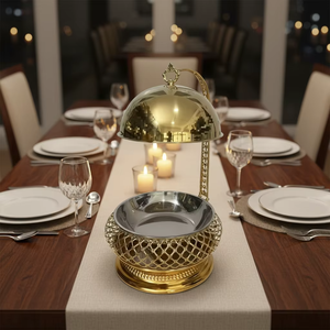 Nuevo Diseño de Plato para Calentar Comida de Acero Inoxidable Plateado, con Logotipo Personalizado al por Mayor, para Buffet, Bodas y Fiestas - Product Image 3