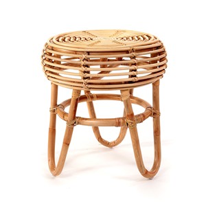 Rattan furniture boho style <b>outdoor</b> french bar <b>stool</b> cheapest cost handcrafted pouf <b>stools</b> - Product Image 1