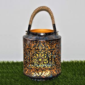 Lanterne de bureau élégante Veilleuse Unique Verre LED Bougie Pot Photophore Bougeoir Décoratif De Noël Bougeoir - Product Image 4