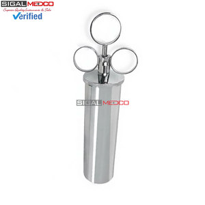 Jeringa de Alta Calidad para Extracción de Oídos, 2 oz, Latón con Acabado Cromado, Instrumento Quirúrgico Veterinario, Reutilizable, Grado Médico - Product Image 3