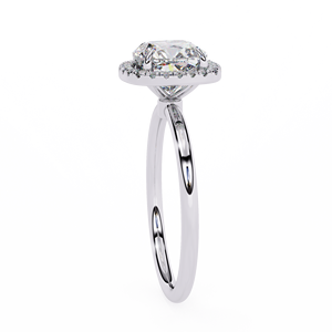 Bague en argent plaqué diamant, sertissage invisible, pierre centrale ovale, halo, bijoux de fiançailles et de mariage pour femme - Product Image 4