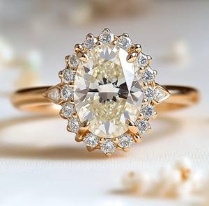 แหวนเงินแท้ 925 เลโอนอรา 2.5 กะรัต ทรงวงรี ประดับเพชรโมอิสซาไนต์ แหวนหมั้นและแต่งงาน ดีไซน์หรูหรา ประณีต ระยิบระยับ ฝังแบบหนามเตย - Product Image 1