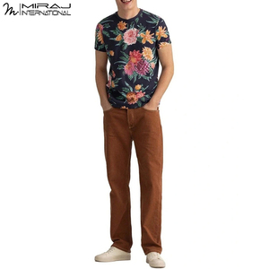 เสื้อยืดผู้ชายลายดอกไม้คุณภาพพรีเมียม ขายดี ทรงโอ คอปก แขนสั้น เหมาะสำหรับใส่ไปเที่ยวทะเลในฤดูร้อน เนื้อผ้าระบายอากาศได้ดี ทรงหลวม - Product Image 2