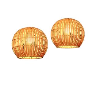 Lustre suspendu en bambou rustique scandinave sur mesure, décoration intérieure - Product Image 1