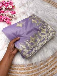 Sari de Tela Suave con Diseño Exclusivo, Blusa Elegante, Estilo Étnico Moderno, Última Tendencia India, Ropa Modesta para Fiestas - Product Image 6