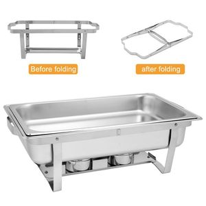 9L 1*2 Single Basin Stainless Steel Rectangular Buffet Stove Party Tableware & Table Decorations with Logo - Product Image 3