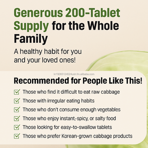 Comprimés d'extrait de chou 300mg, 200 unités, Complément alimentaire pour la santé des cheveux pour adultes, Naturel, Végétalien, OEM Corée, Durée de conservation 24 mois - Product Image 2