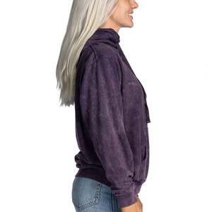 Sudadera con Capucha para Mujer, 100% Algodón Lavado, Color Sólido, Casual, con Bolsillos, Transpirable, Ecológica, de Secado Rápido, Tejido de Punto en la Parte Delantera - Product Image 3