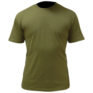 T-shirt homme vert olive, col rond, manches courtes, coupe classique, couleur unie, jersey de coton, design uni. - Product Image 1