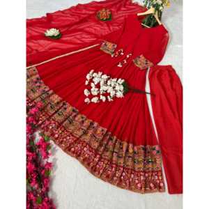 Belle robe Anarkali pour les fêtes vêtements indiens et pakistanais avec Dupatta et Pallu - Product Image 5