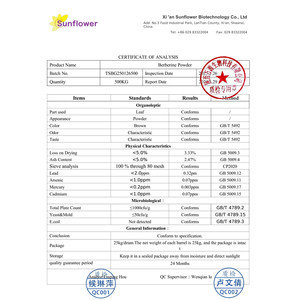 Alta Qualidade 97% 98% Natural Berberina Cloridrato Em Pó <span class=keywords><strong>Coptis</strong></span> <span class=keywords><strong>Chinensis</strong></span> Extrato para Suplemento - Product Image 3