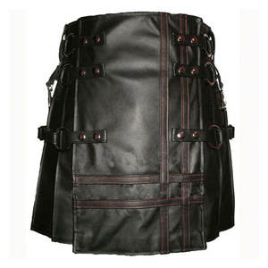 Handmade Genuine Cow <b>Leather</b> Kilt Men Stylish Kilt With Buckles - Product Image 1