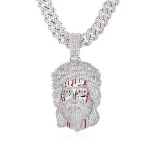 จี้พระเยซูแบบ Iced Out ประดับเพชรโมอิสซาไนต์ เงินแท้ 925 ชุบโรเดียม จี้เสริมสิริมงคลสำหรับผู้ชาย - Product Image 4