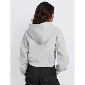 เสื้อฮู้ดครอปแฟชั่นผู้หญิง คอลเลคชั่นฤดูใบไม้ร่วง/ฤดูหนาว ปี 2024 แขนยาว สไตล์ลำลอง Y2K - Product Image 3