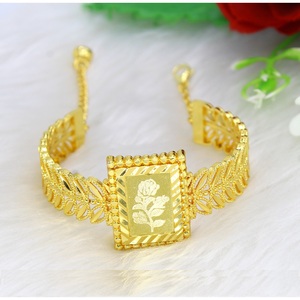 Luxury Brass Jewelry Wedding Pure <b>Gold</b> Plated <b>hand</b> Accessories Dubai Africa India <b>hand</b> Braslate for Women and Girls - Product Image 5