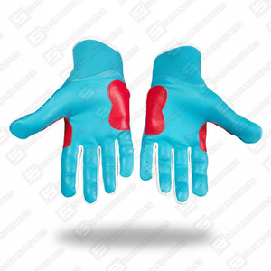 Gants de frappe bleu clair pour attrape-softball robustes Nouvelle conception de baseball unique Manchette courte Matériau en cuir doux et confortable - Product Image 4