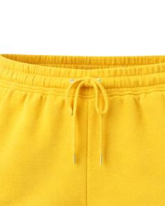 Shorts en molleton de coton jaune vif personnalisés pour femmes, taille élastique, décontractés, pour l'été, vêtements de détente, fabricant sur mesure, qualité supérieure - Product Image 5