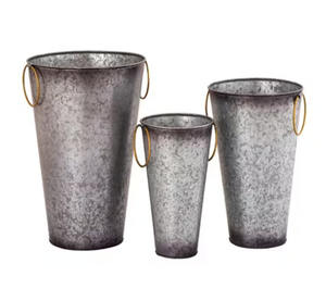 Maceta Popular de Hierro Galvanizado con Asas para Decoración de Interiores y Exteriores, en Oferta - Product Image 4