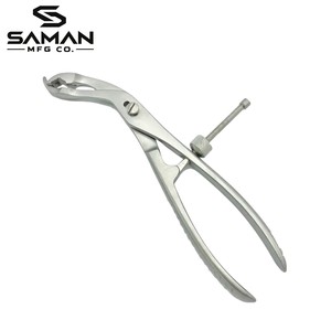 Pinces à os en acier inoxydable de qualité supérieure, 7,5 pouces (19 cm), à mâchoires dentelées auto-serrantes et angulées, pour chirurgie orthopédique - Product Image 6
