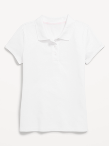 Lot de 3 polos en coton bleu marine pour filles, uniforme scolaire, école primaire, tissu tricoté - Product Image 3