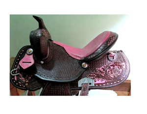 อานม้าหนังแกะสลักสไตล์ตะวันตกสำหรับขี่ม้า ดีไซน์เนอร์เวสเทิร์น ย้อมสีแบบดรัม ขายส่งและขายปลีก - Product Image 2