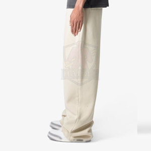 Pantalons de jogging amples personnalisés pour hommes, en coton mélangé doux, avec cordon de serrage réglable - Product Image 2