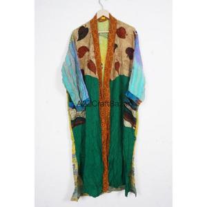 Kimono de Seda Pura India para Invierno, Transpirable, Cómodo y Suave para Mujer, Ideal como Bata de Novia, para la Playa, para Damas de Honor, Tallas Grandes, Ropa de Dormir - Product Image 4