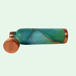 Emerald Flow Copper <b>Water</b> <b>Bottle</b> Abstract Ink Pattern Green Marble Design Reusable Drinking <b>Bottle</b> for Home Office Travel - Product Image 5