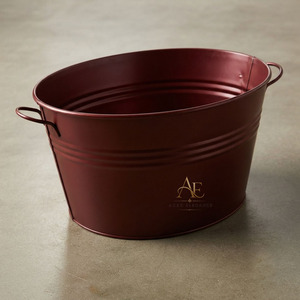 Bac à Boissons Ovale en Acier Galvanisé Marron Durable avec Poignées – Idéal pour la Vente en Gros, Parfait pour Refroidir les Boissons et le Glace lors de Fêtes - Product Image 1