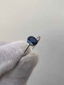 แหวนไพลินธรรมชาติสีน้ำเงินโบราณทรงรี แหวนหมั้นวินเทจสำหรับผู้หญิง เครื่องประดับ - Product Image 3