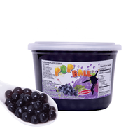 Topverkoop Pinshan Merk Gemaakt in Taiwan Bubble Tea Ingrediënten Transparante Roze Plastic Bak Fruit Smaak Popping Boba 950g 8
