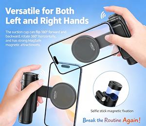 Trípode Selfie Stick 3 en 1 de Lujo con Revestimiento de Cuero Premium, Soporte para Teléfono con Control Remoto Bluetooth para Vlogging - Product Image 4