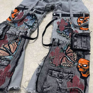 Pantalones Vaqueros Casuales al Por Mayor con Logotipo Personalizado Impreso para Hombre, Precio de Venta al Por Mayor - Product Image 5