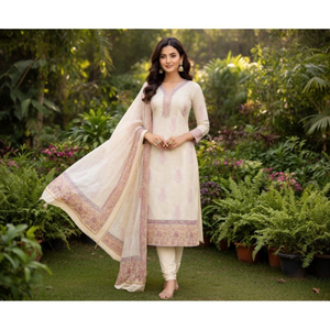 Conjunto de Pijama Kurti Sarong de Algodón con Estampado Floral Blanco y Amarillo |   Ropa de Playa para Mujer de Alta Calidad con Estampado Artesanal |   Conjunto Informal Étnico para Descansar - Product Image 5